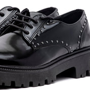 Scarpa stringata in abrasivato bost nero. - TreemmeCreazioni