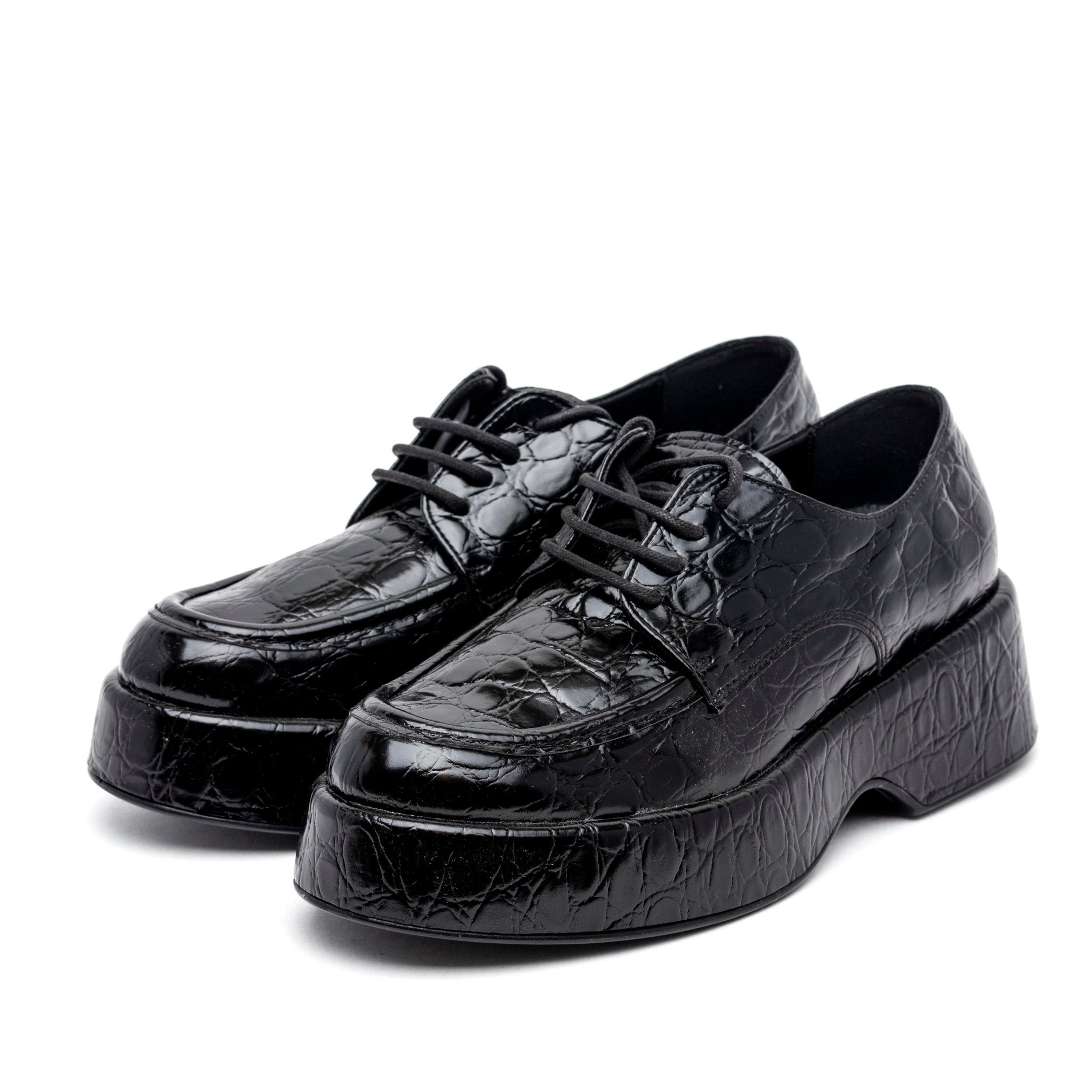 Scarpa stringata in cocco con platform. - TreemmeCreazioni
