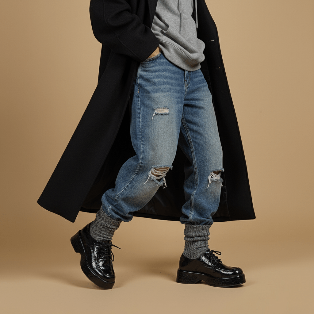 Scarpa stringata in cocco con platform. - TreemmeCreazioni