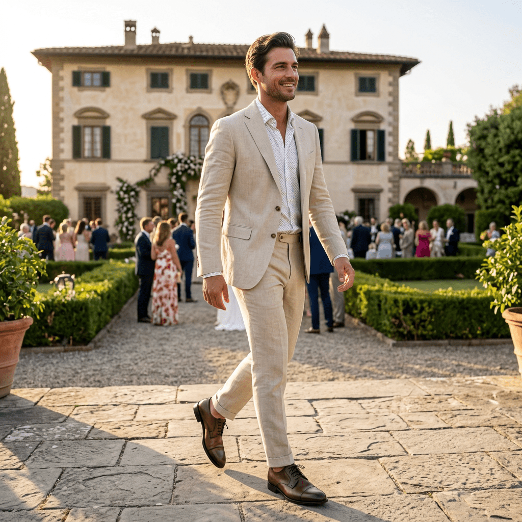 Scarpa uomo elegante in pelle color cuoio. - TreemmeCreazioni