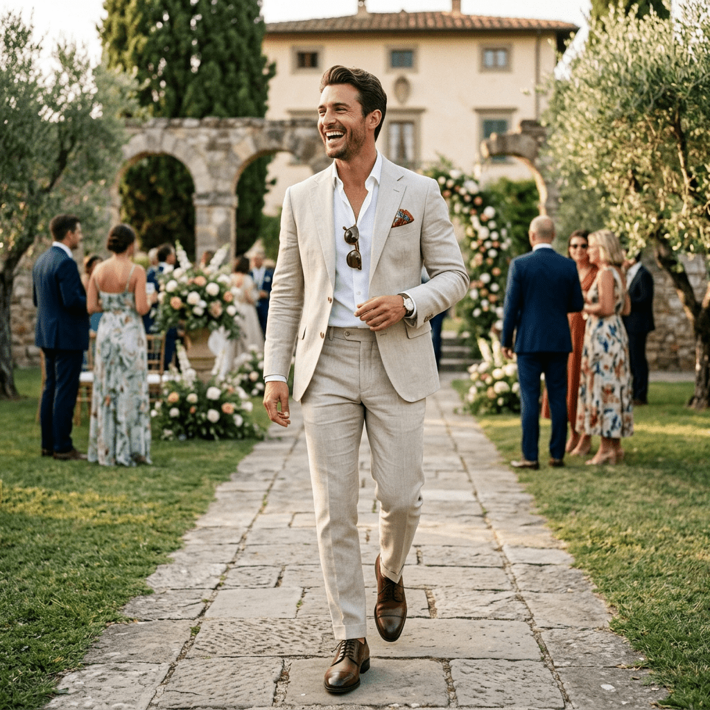Scarpa uomo elegante in pelle color cuoio. - TreemmeCreazioni