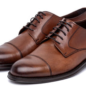 Scarpa uomo elegante in pelle color cuoio. - TreemmeCreazioni