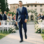Scarpa uomo elegante in saffiano blu. - TreemmeCreazioni