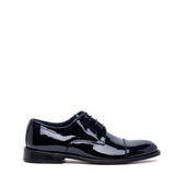 Scarpa uomo elegante in vernice blu.