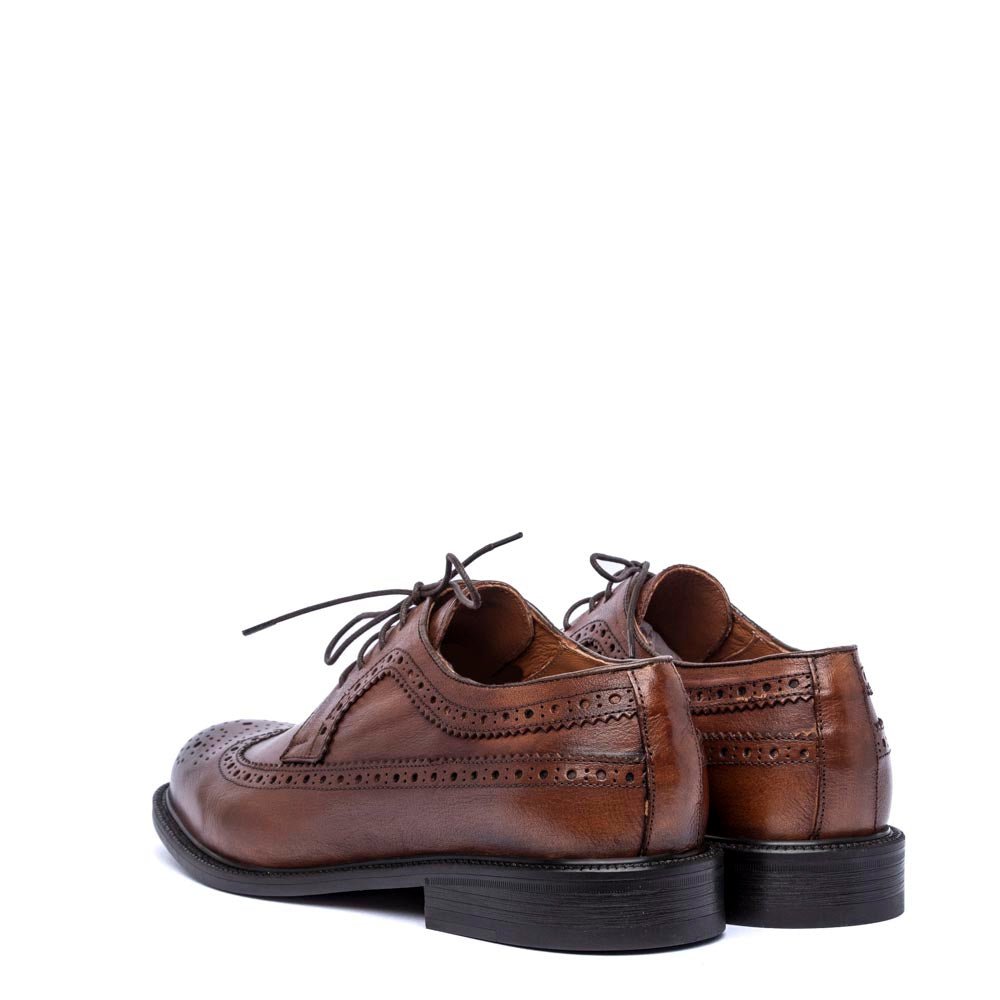 Scarpa uomo elegante in vitello cuoio con ricamo - TreemmeCreazioni