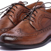 Scarpa uomo elegante in vitello cuoio con ricamo - TreemmeCreazioni