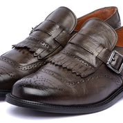 Scarpa uomo elegante in vitello militare con mascherina - TreemmeCreazioni