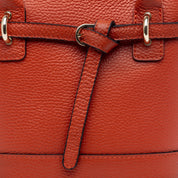 Secchiello in pelle bottolata arancio. - TreemmeCreazioni