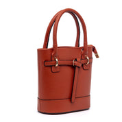 Secchiello in pelle bottolata arancio. - TreemmeCreazioni