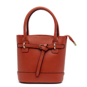 Secchiello in pelle bottolata arancio. - TreemmeCreazioni