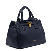 Shopper a mano in ecopelle blu navy. - TreemmeCreazioni