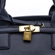 Shopper a mano in ecopelle blu navy. - TreemmeCreazioni