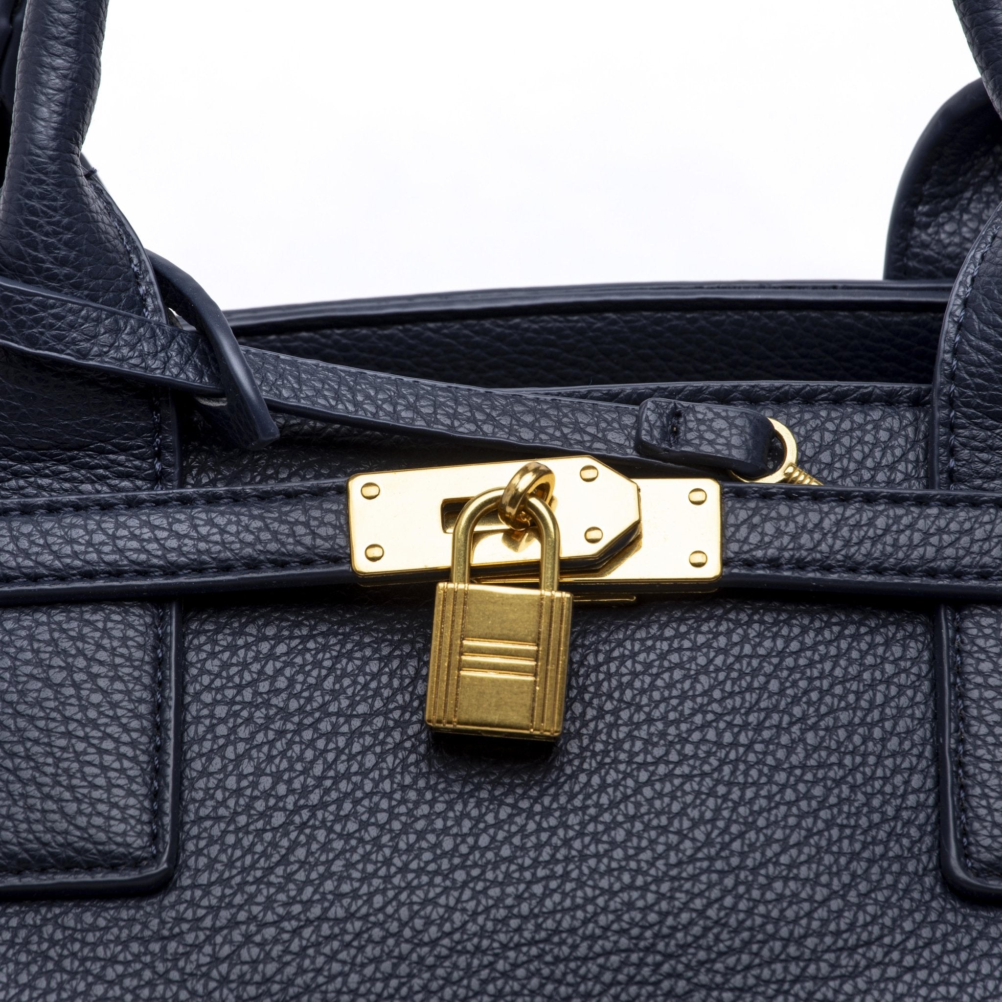 Shopper a mano in ecopelle blu navy. - TreemmeCreazioni