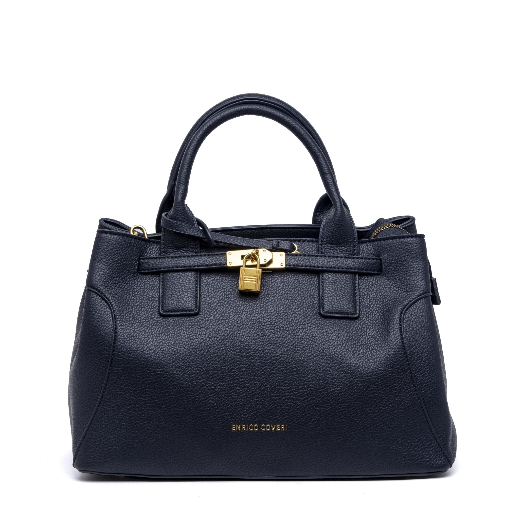 Shopper a mano in ecopelle blu navy. - TreemmeCreazioni