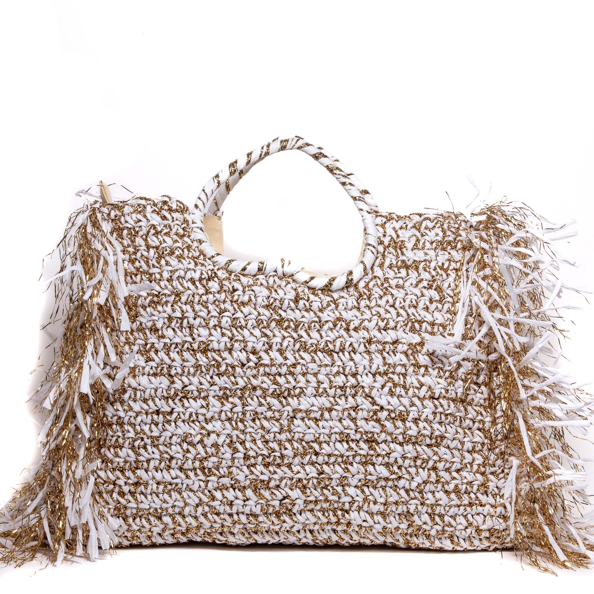 Shopper a mano in paglia intrecciata. - TreemmeCreazioni