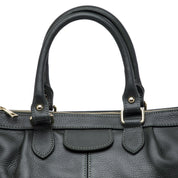 Shopper a mano in pelle bottolata verde. - TreemmeCreazioni