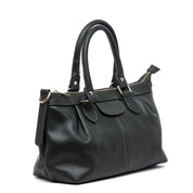 Shopper a mano in pelle bottolata verde. - TreemmeCreazioni