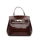 Shopper a mano in pelle stampa cocco.