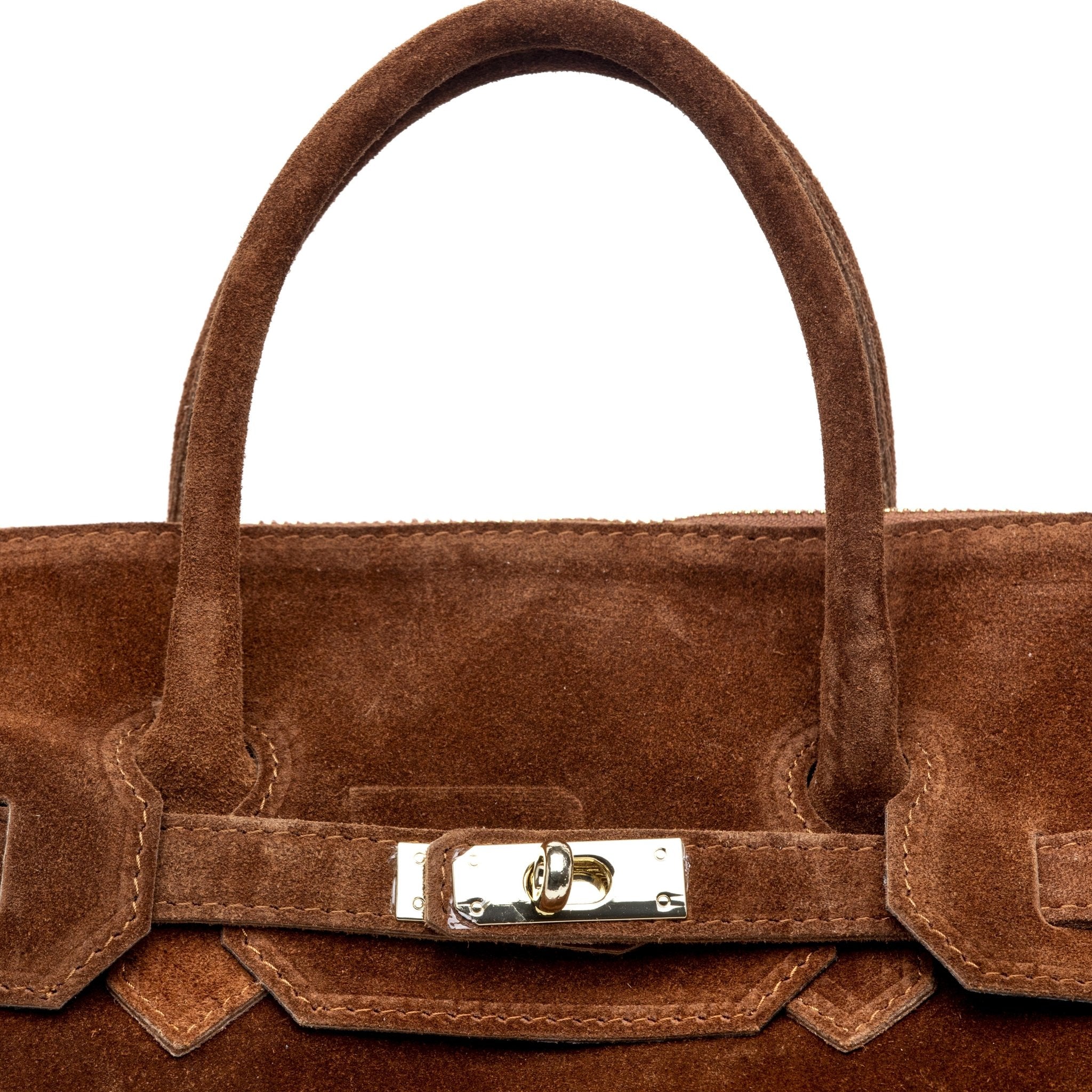 Shopper a mano in scamosciato cuoio. - TreemmeCreazioni