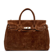 Shopper a mano in scamosciato cuoio. - TreemmeCreazioni