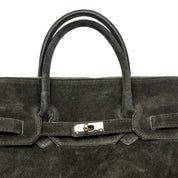 Shopper a mano in scamosciato verde. - TreemmeCreazioni