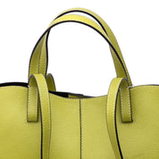Shopper a mano tulipano in pelle verde. - TreemmeCreazioni