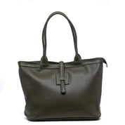 Shopper a spalla in vitello verde. - TreemmeCreazioni