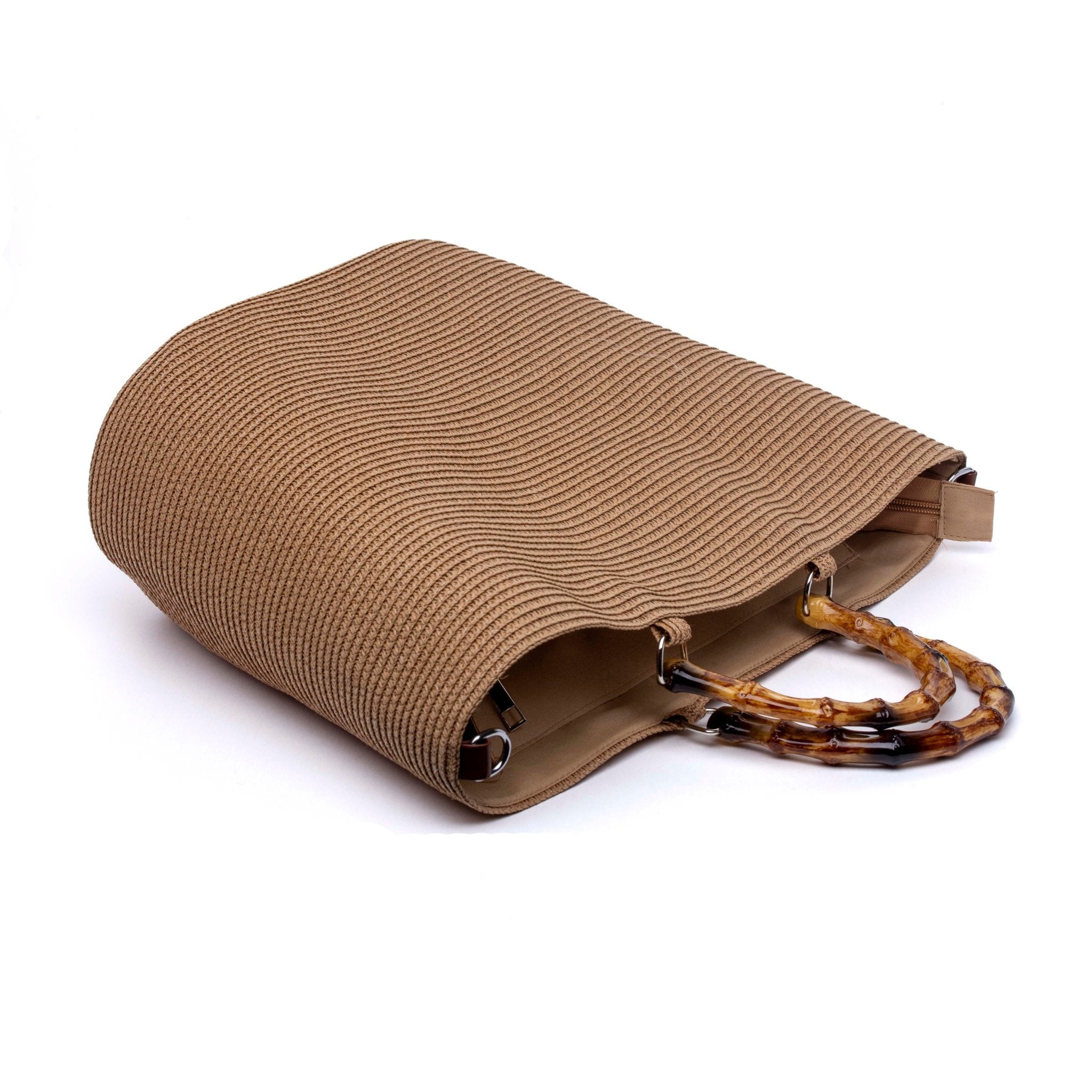Shopper in rafia con manico rigido. - TreemmeCreazioni