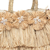 Shopper in rafia naturale con inserti in paglia - TreemmeCreazioni