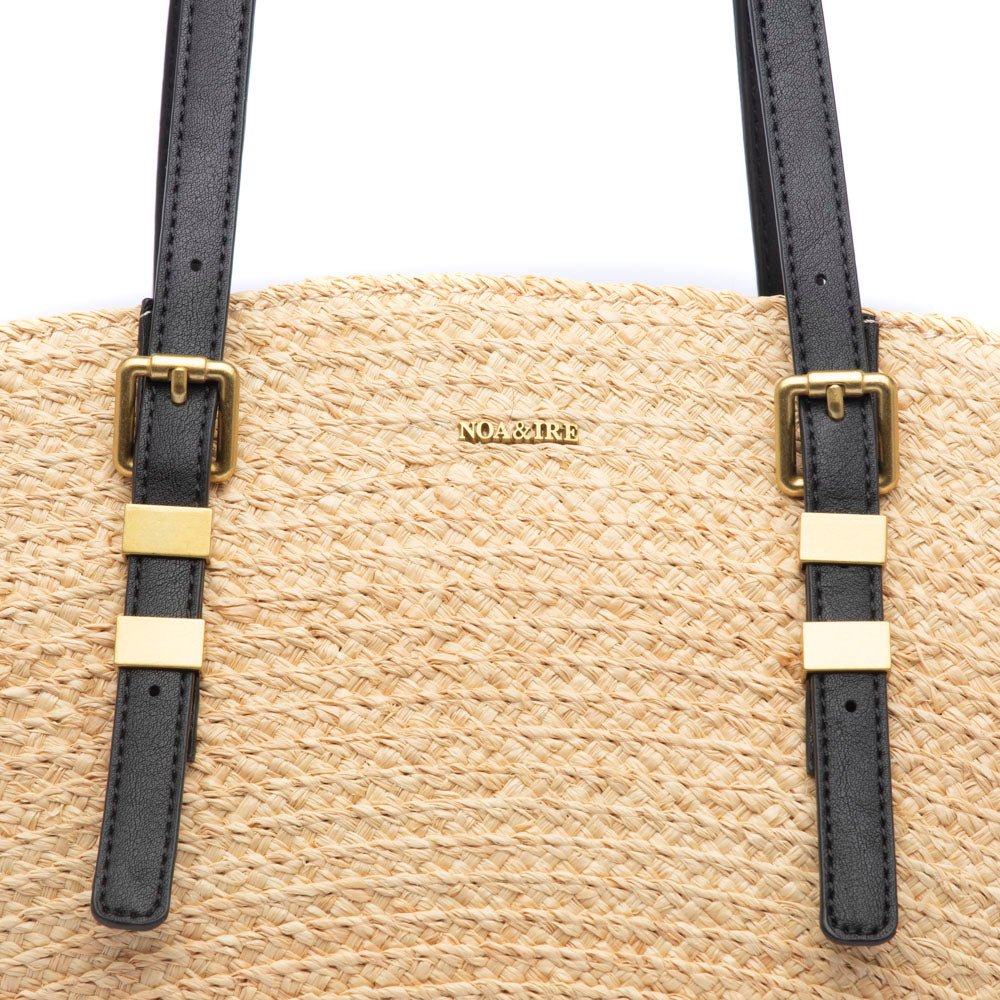 Shopper in rafia naturale con manici regolabili - TreemmeCreazioni