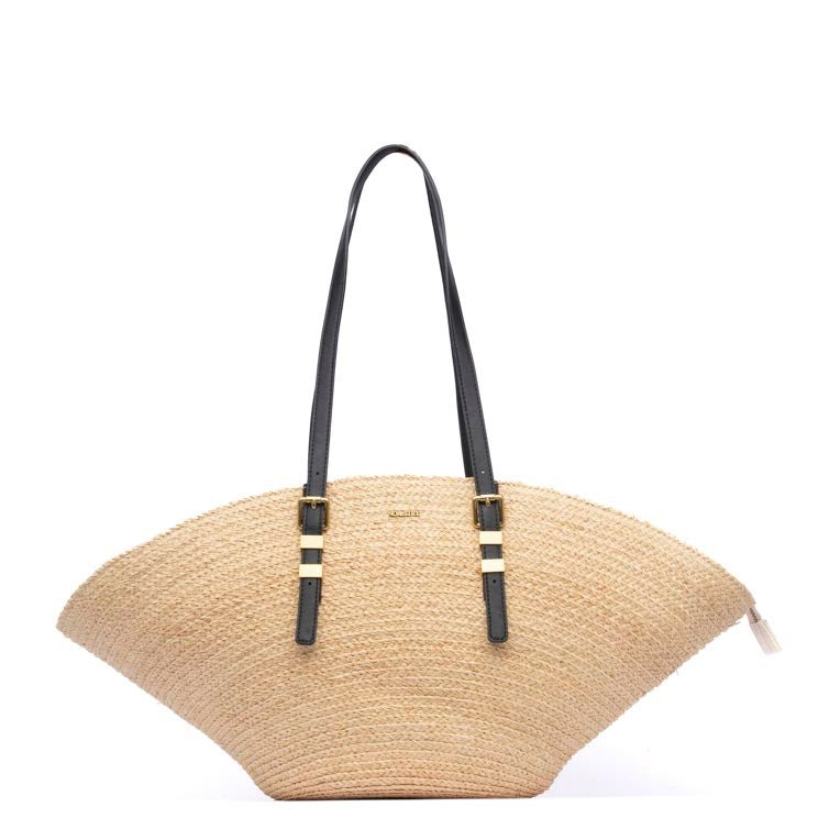 Shopper in rafia naturale con manici regolabili - TreemmeCreazioni