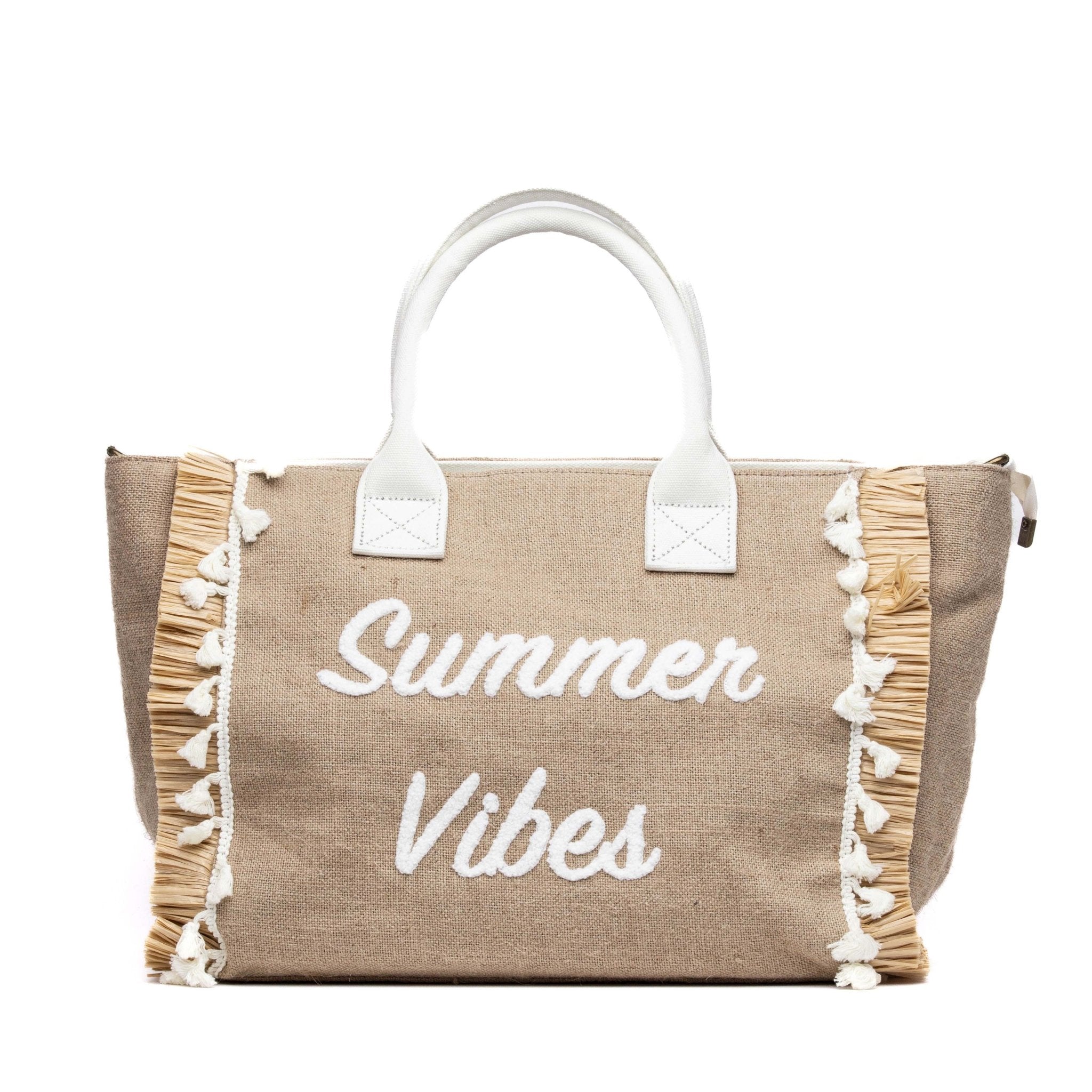 Shopper in rafia naturale Summer vibes. - TreemmeCreazioni