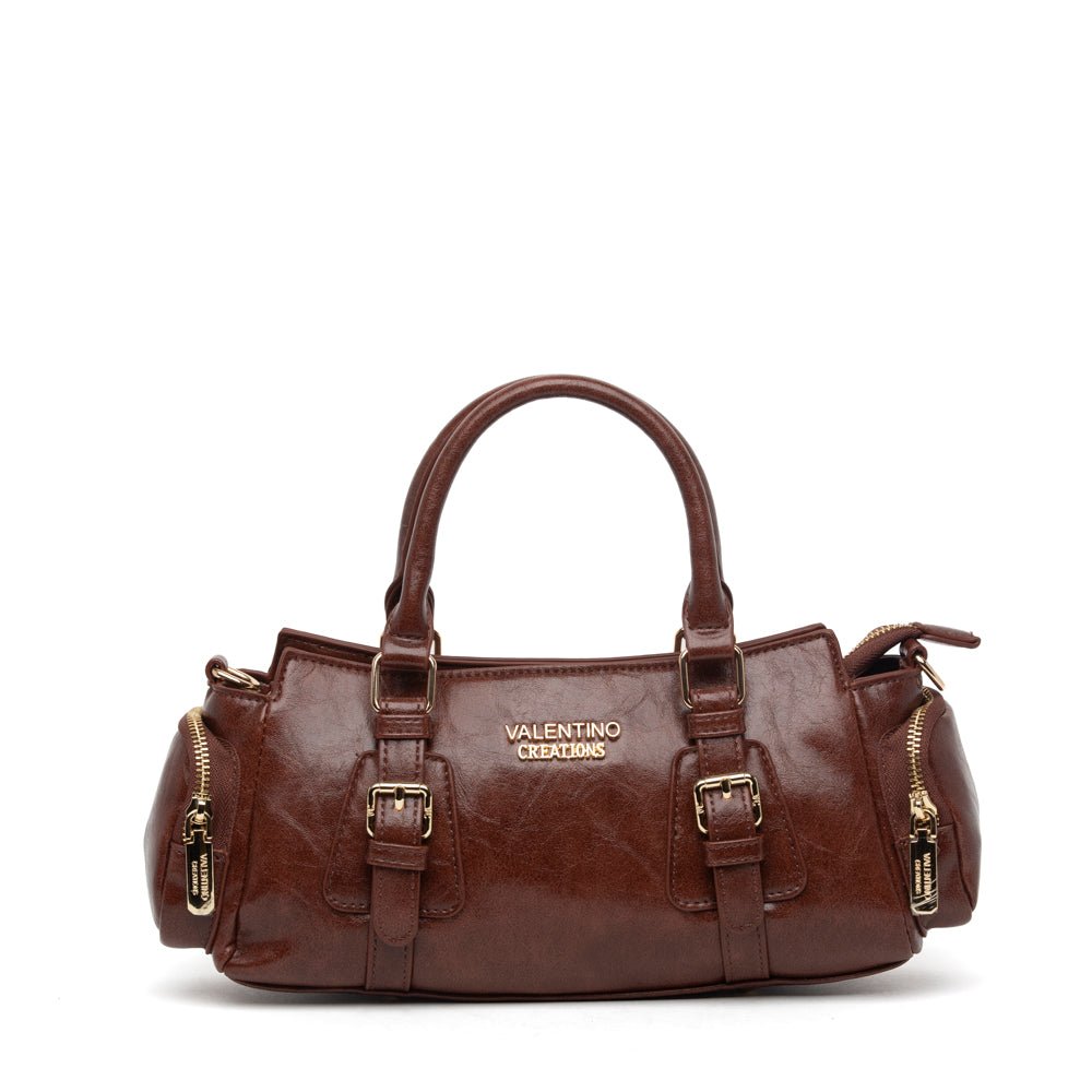 Shopper modello bauletto in naplak marrone. - TreemmeCreazioni