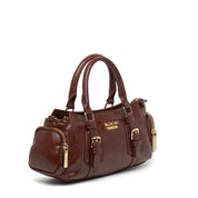 Shopper modello bauletto in naplak marrone. - TreemmeCreazioni