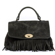 Shopper modello postina in camoscio con frange. - TreemmeCreazioni