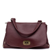 Shopper modello postina in pelle bordeaux - TreemmeCreazioni