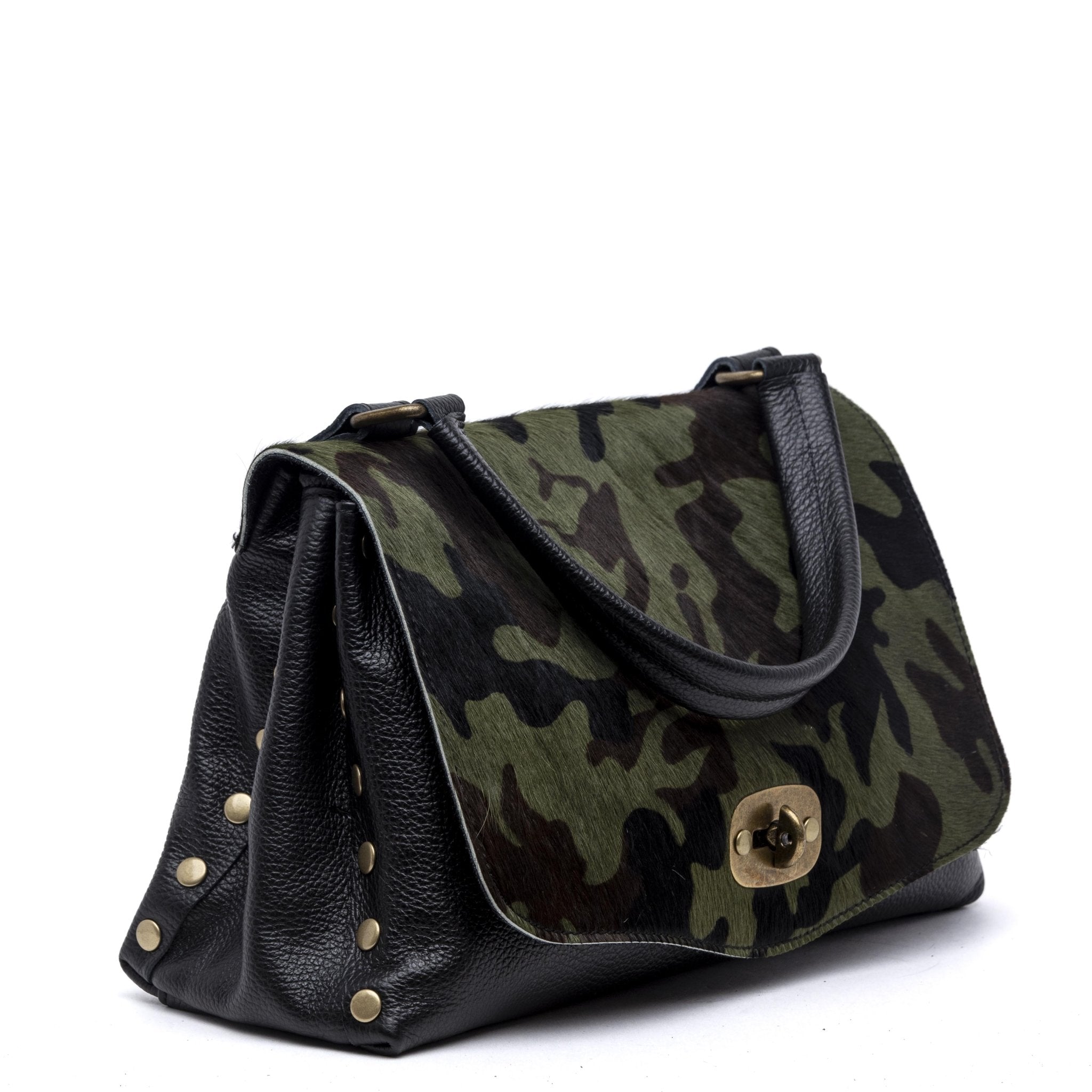 Shopper modello postina in pelle e cavallino camouflage - TreemmeCreazioni