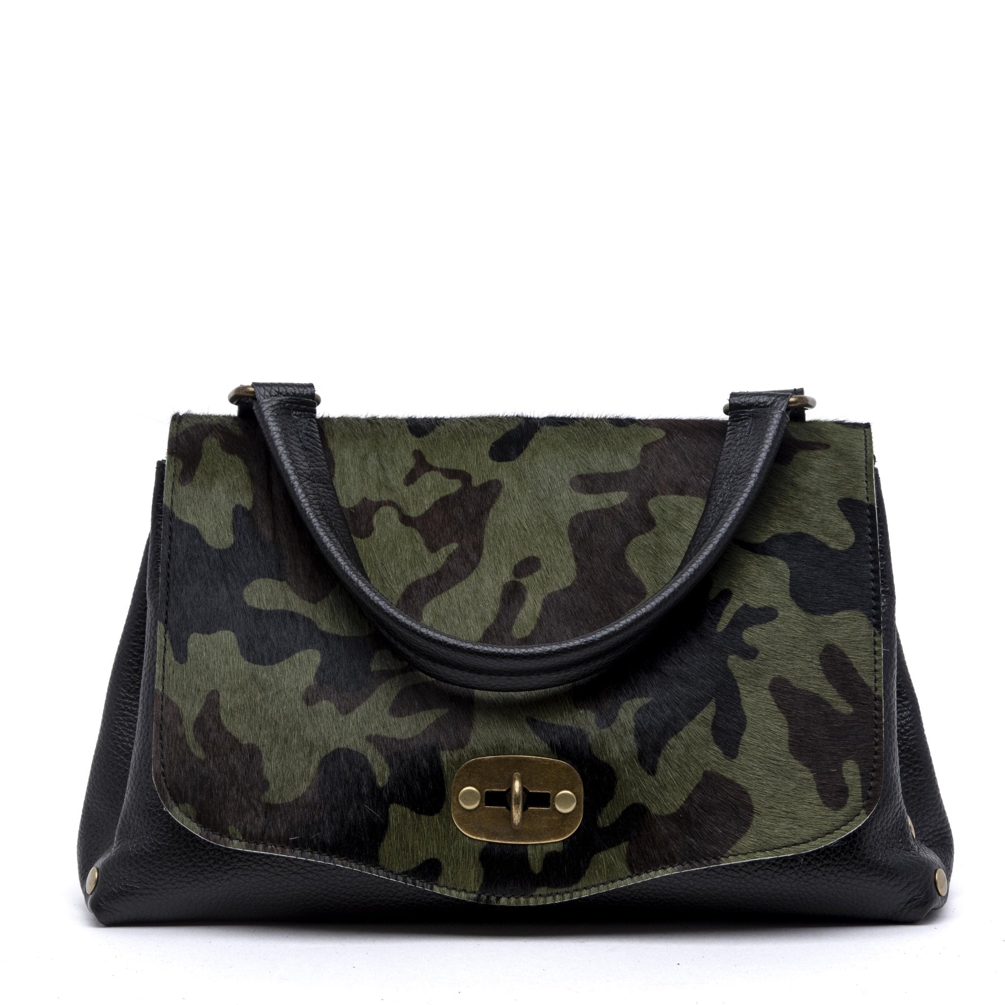 Shopper modello postina in pelle e cavallino camouflage - TreemmeCreazioni