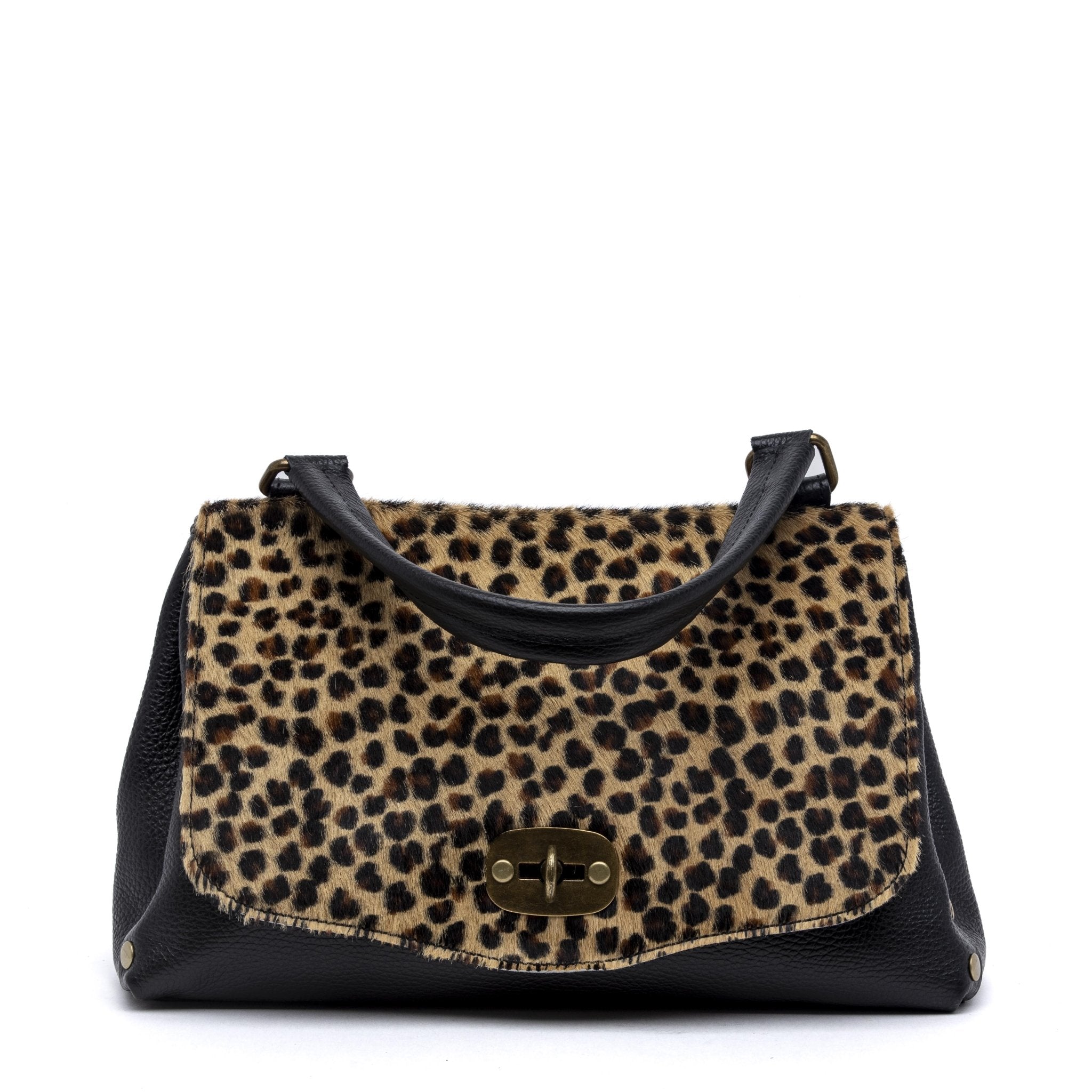 Shopper modello postina in pelle e cavallino maculato. - TreemmeCreazioni