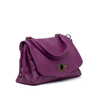 Shopper modello postina in pelle magenta. - TreemmeCreazioni