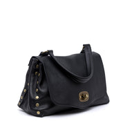 Shopper modello postina in pelle nera. - TreemmeCreazioni