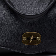 Shopper modello postina in pelle nera. - TreemmeCreazioni