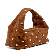 Shopping bag a spalla in camoscio cuoio. - TreemmeCreazioni