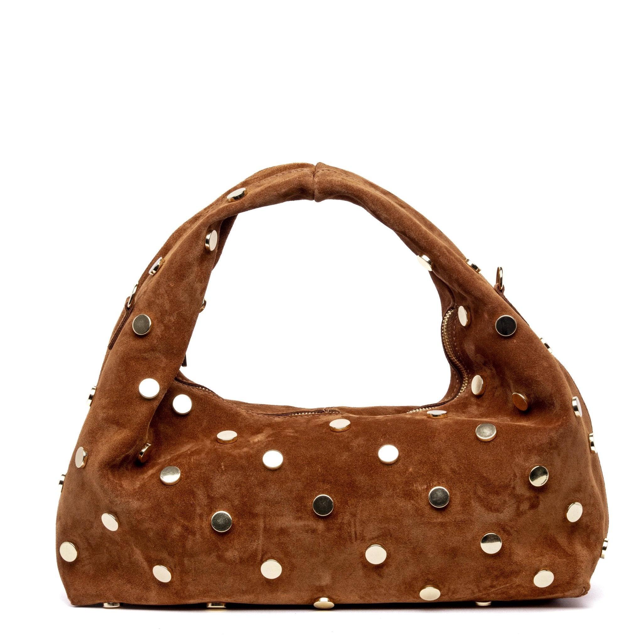 Shopping bag a spalla in camoscio cuoio. - TreemmeCreazioni