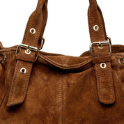 Shopping bag morbida in camoscio cuoio. - TreemmeCreazioni