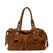 Shopping bag morbida in camoscio cuoio. - TreemmeCreazioni