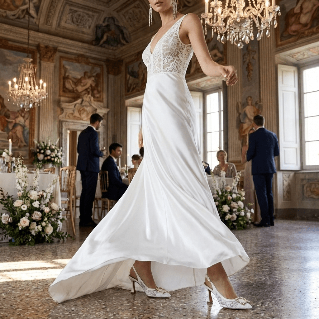 Slignback Sposa in pizzo pompidou bianco. - TreemmeCreazioni
