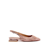 Slingback bassa cipria con cristalli.