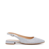 Slingback bassa in gagliardo argento.