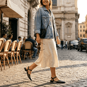 Slingback bassa in laminato nero - TreemmeCreazioni